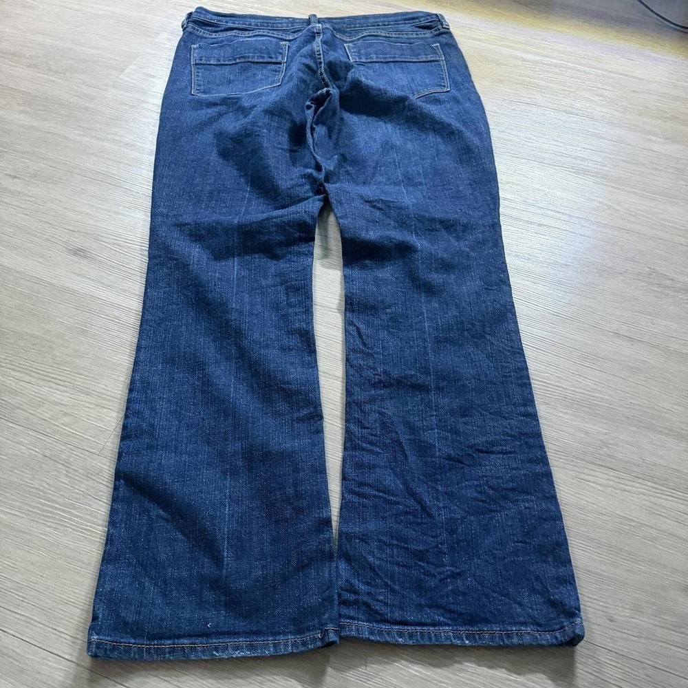 32x30 Blue Pleated Bootcut Flared Jeans Y2K Indie - Picture 5 of 6